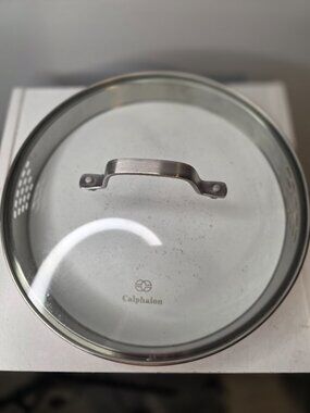 Calphalon Strainer Lid Tempered Glass 9-3/4" Inside Lip
